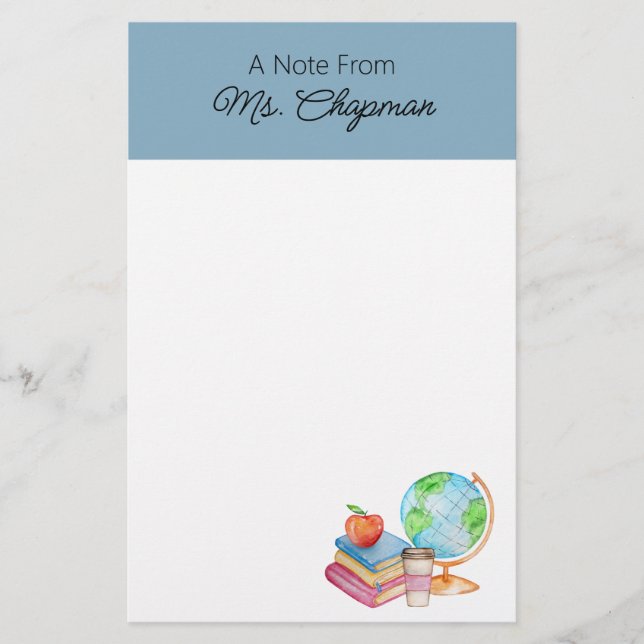 Papelaria Notas de Professores Escolares (Frente)