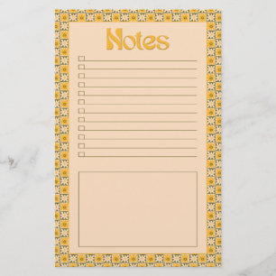 Papelaria Notas Florais Xadrez Groovy Desenhadas à Mão Prima