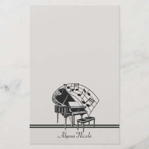 Papelaria Notas Musicais Personalizadas de Piano
