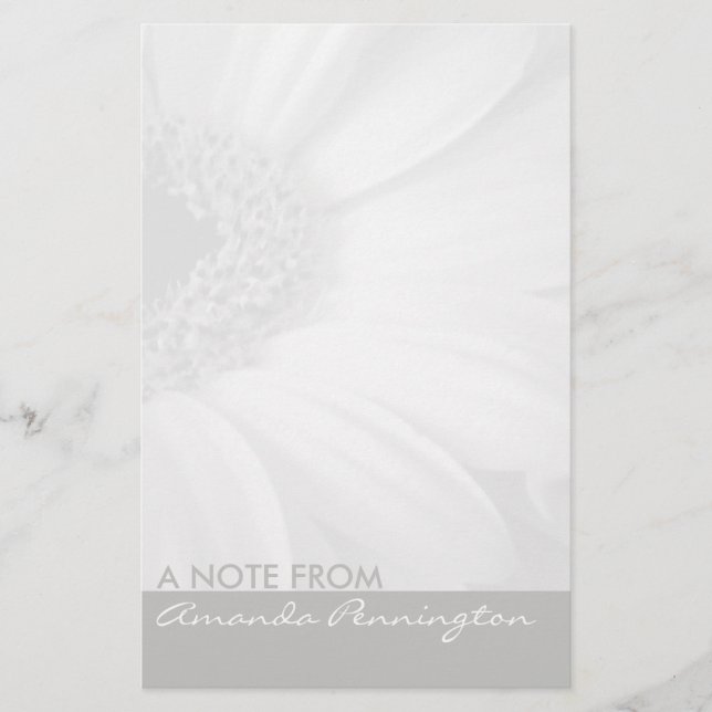 Papelaria Notepad Floral Branco e cinza (Frente)