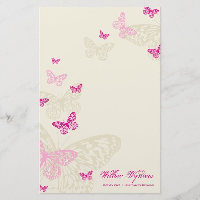 Papelaria NOTEPAPER PERSONALIZADO: borboletas 4P (Frente)