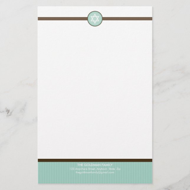 Papelaria NOTEPAPER PERSONALIZADO: stripedstitch 4 (Frente)