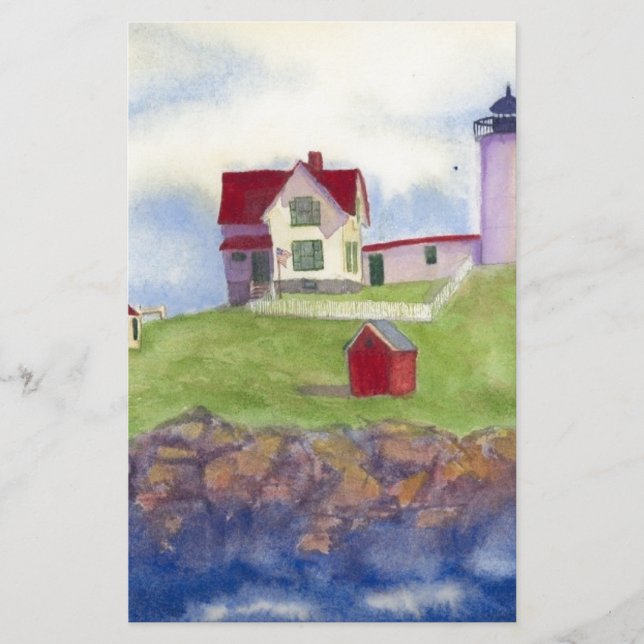 Papelaria Nubble Light House York Maine (Frente)