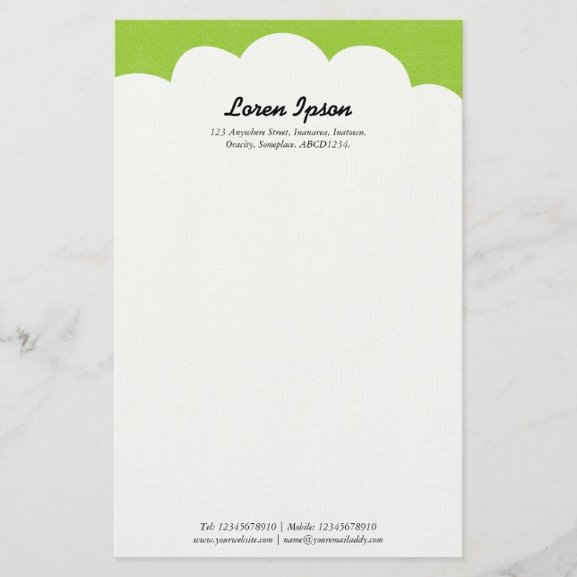 Papelaria Nuvem Superior - Verde Marciano (Frente)
