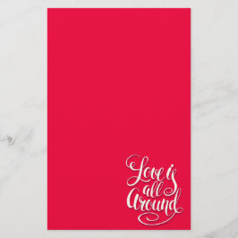 Papelaria O Amor Está Tudo Em Torno Da Letra Rosa