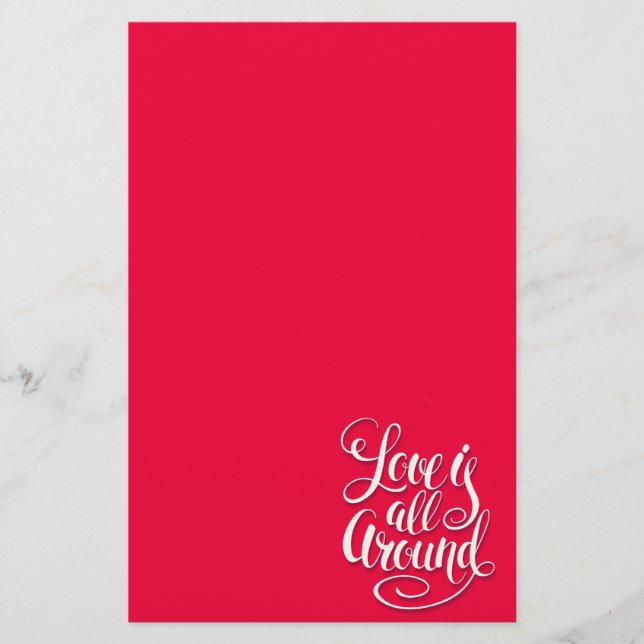 Papelaria O Amor Está Tudo Em Torno Da Letra Rosa (Frente)