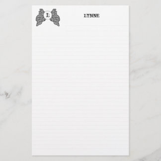 Papelaria O anjo Monogrammed personalizado voa o papel de ca