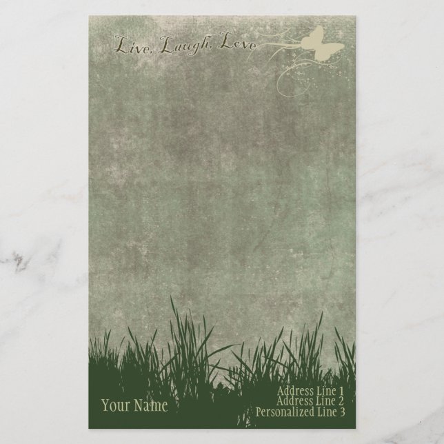 Papelaria O cabeçalho pessoal dos artigos de papelaria, vive (Frente)