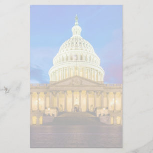 Papelaria O Capitólio dos Estados Unidos na hora azul