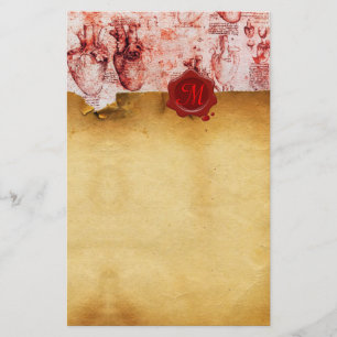 Papelaria O CORAÇÃO & são PERGAMINHO VERMELHO do SELO da