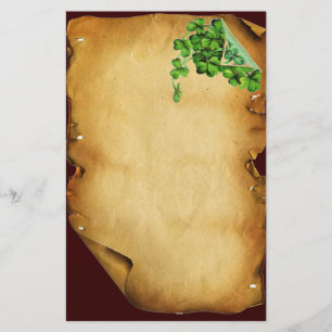 Papelaria O DIA /Shamrocks de ST PATRICK no pergaminho de