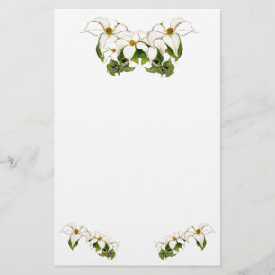 Papelaria O Dogwood floresce papel de carta