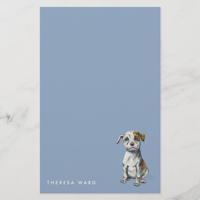 Papelaria O filhote de cachorro bonito do pitbull que tira | (Frente)