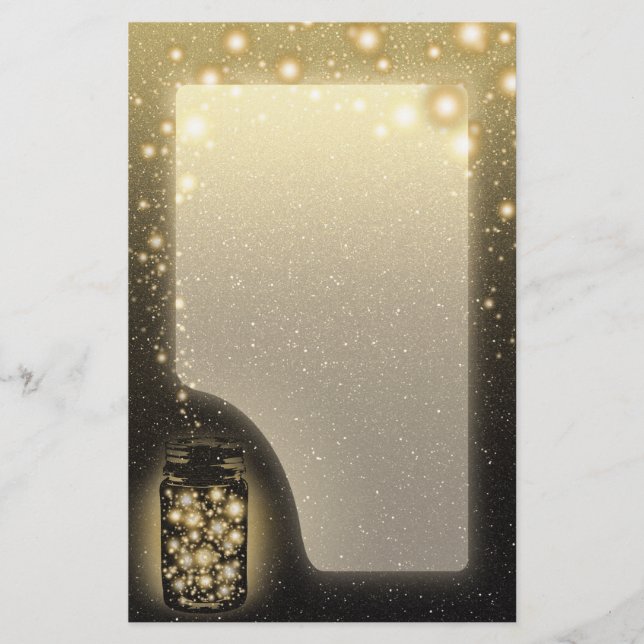 Papelaria O frasco de incandescência dos vaga-lume com noite (Frente)