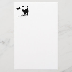 Papelaria O gatinho preto Kats R livra o papel de carta