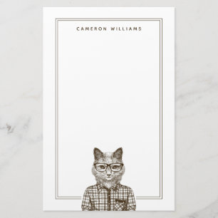 Papelaria O gato do hipster adiciona seu nome