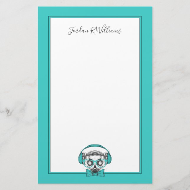 Papelaria O melómano do Lemur | | adiciona seu nome (Frente)