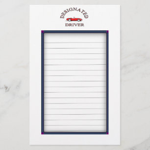 Papelaria O motorista designado assina cobre acima