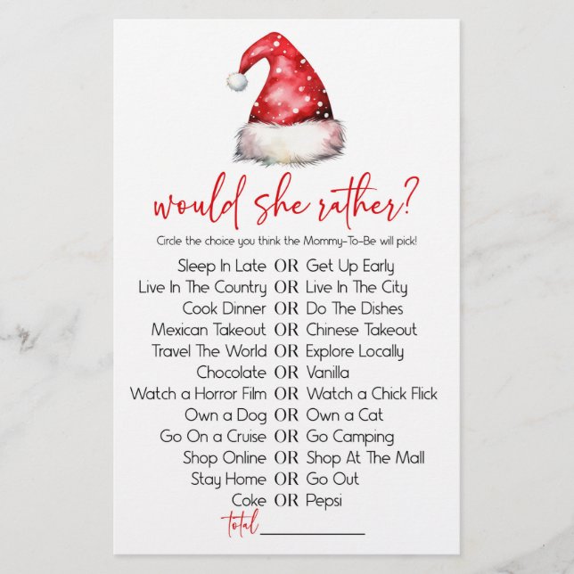 Papelaria O Natal Iria Ela Preferencialmente Jogo De Chá de  (Frente)