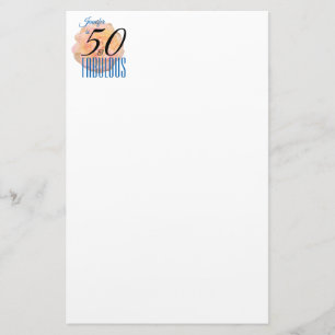 Papelaria O pêssego pálido aumentou 50 e aniversário