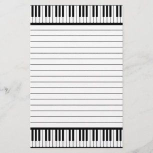 Papelaria O piano fecha o teste padrão preto e branco