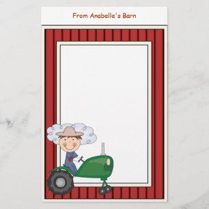 Papelaria O quadro do celeiro do trator da equitação do