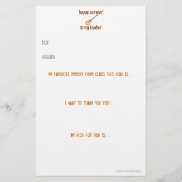 Papelaria Obrigado que do professor você nota