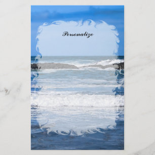 Papelaria Oceano Pacífico azul com nome