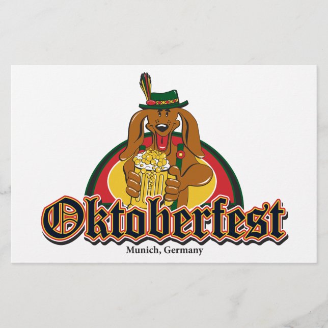 Papelaria Oktoberfest Dachshund (Frente)