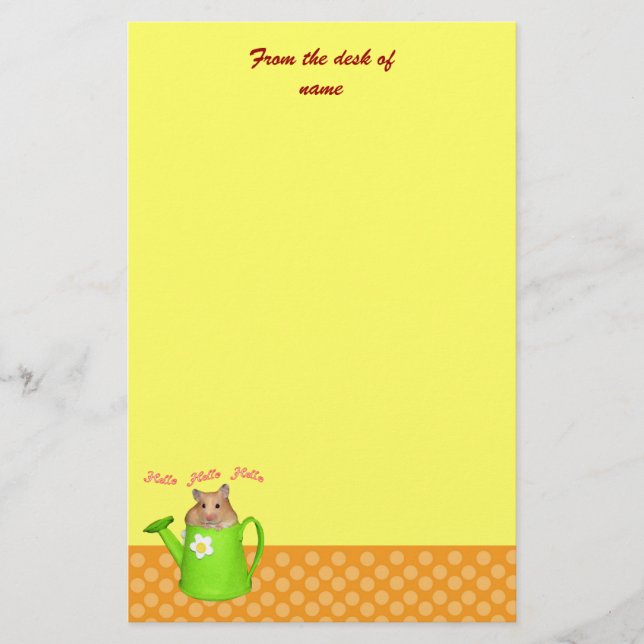 Papelaria Olá! olá! hamster (Frente)