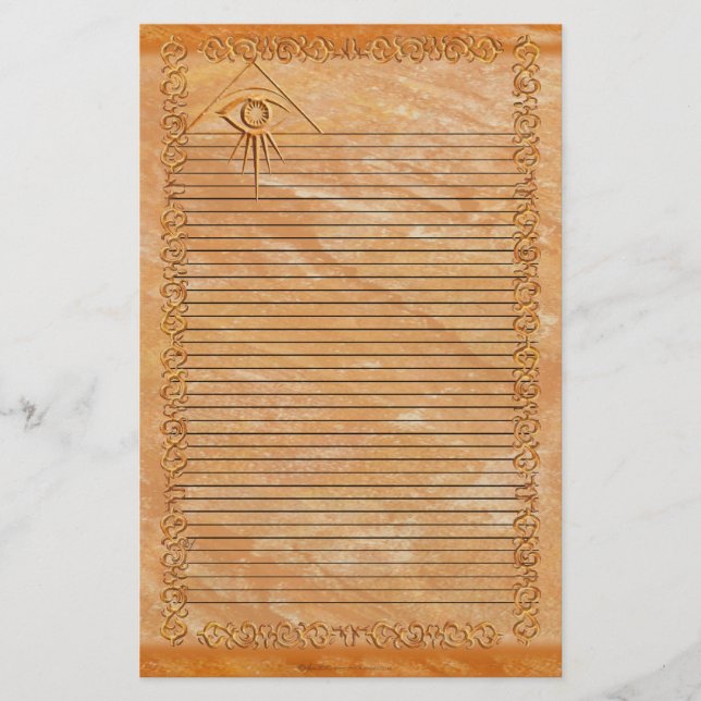 Papelaria Olho do papel de carta de pedra alinhado (Frente)