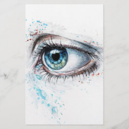 Papelaria Olhos Azuis em Choro (tristeza, simpatia e depress