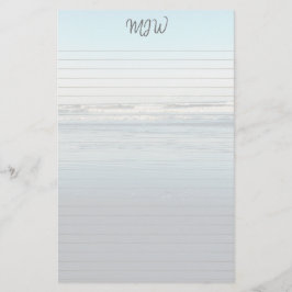 Papelaria Ondas Rolando Em Papel de carta Monograma Vinculad