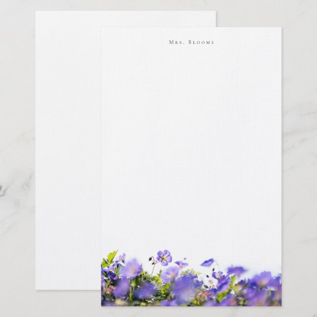 Papelaria (One sided) Elegant floral Personalized Stationery (Frente/Verso)