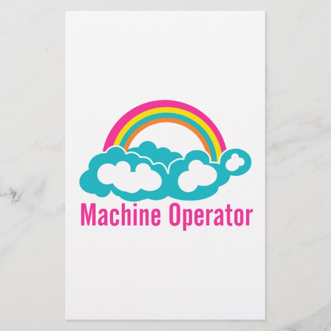 Papelaria Operador de Máquina Cloud Rainbow (Frente)