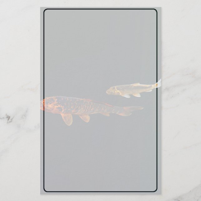 Papelaria Orange Koi e Dourado Koi (Frente)