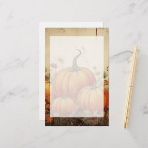 Papelaria Orange Pumpkins Rustic Autumn
