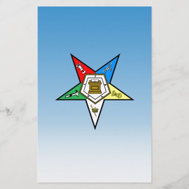 Papelaria Ordem de OES do azul oriental da estrela (Frente)