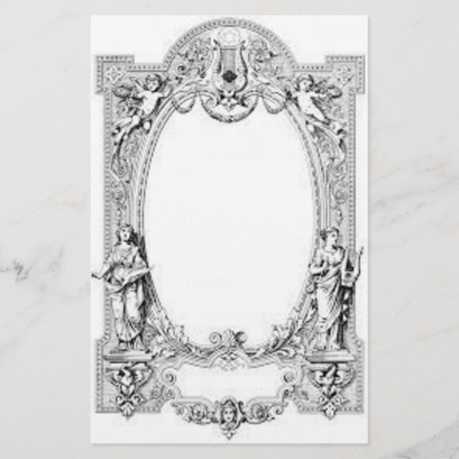 Papelaria Ornamentado - Papel de carta do Papel de carta (Verso)