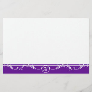 Papelaria Ornamentado Simples Monograma Roxo