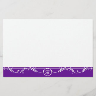 Papelaria Ornamentado Simples Monograma Roxo