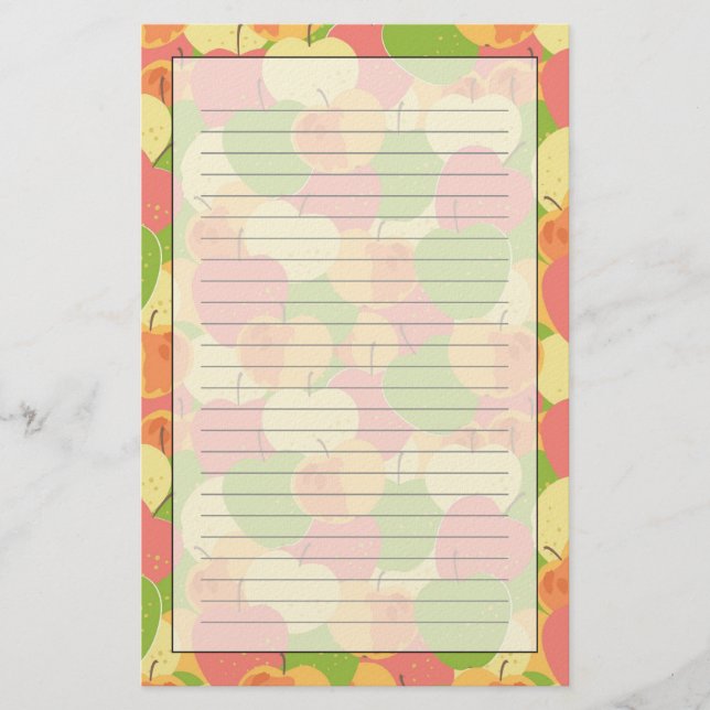 Papelaria Ornamento Com Maçãs (Frente)