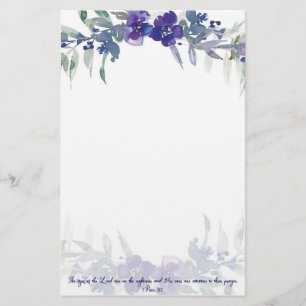Papelaria Os olhos do Senhor floral roxo