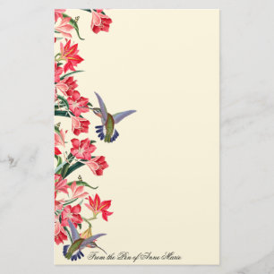 Papelaria Os pássaros Amarylis do colibri florescem floral