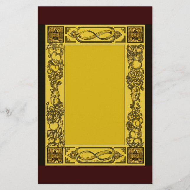 Papelaria Os Woodcarvings ingleses da restauração inspiraram (Frente)