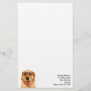 Papelaria Ouro engraçado bonito, cão de varejo