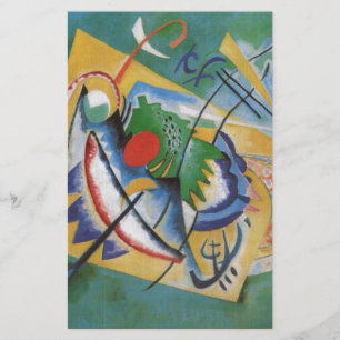 Papelaria Oval Vermelho Kandinsky Arte Abstrata Amarelo Verd