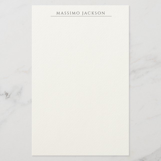 Papelaria Own Name Calligraphy Chic Plain Simple Black White (Frente)