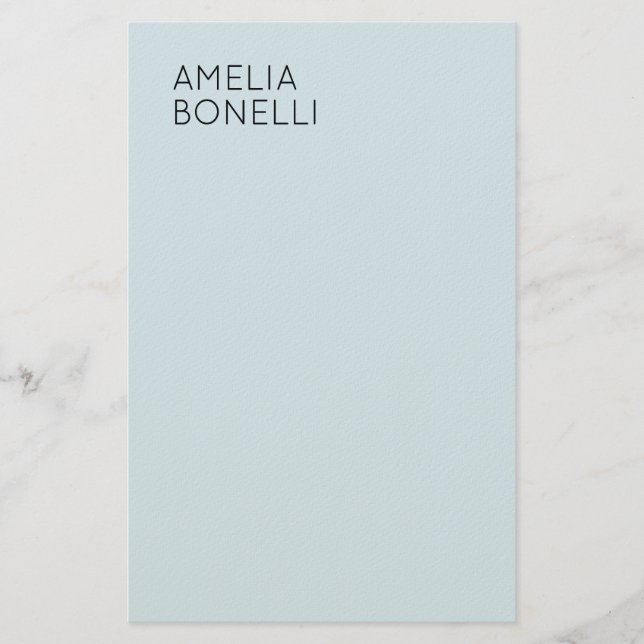 Papelaria Own Name Modern Minimalist Professional Plain Blue (Frente)