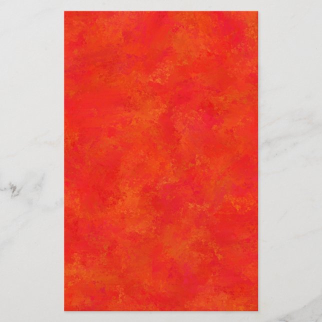 Papelaria Padrão Abstrato Laranja Vermelho (Frente)